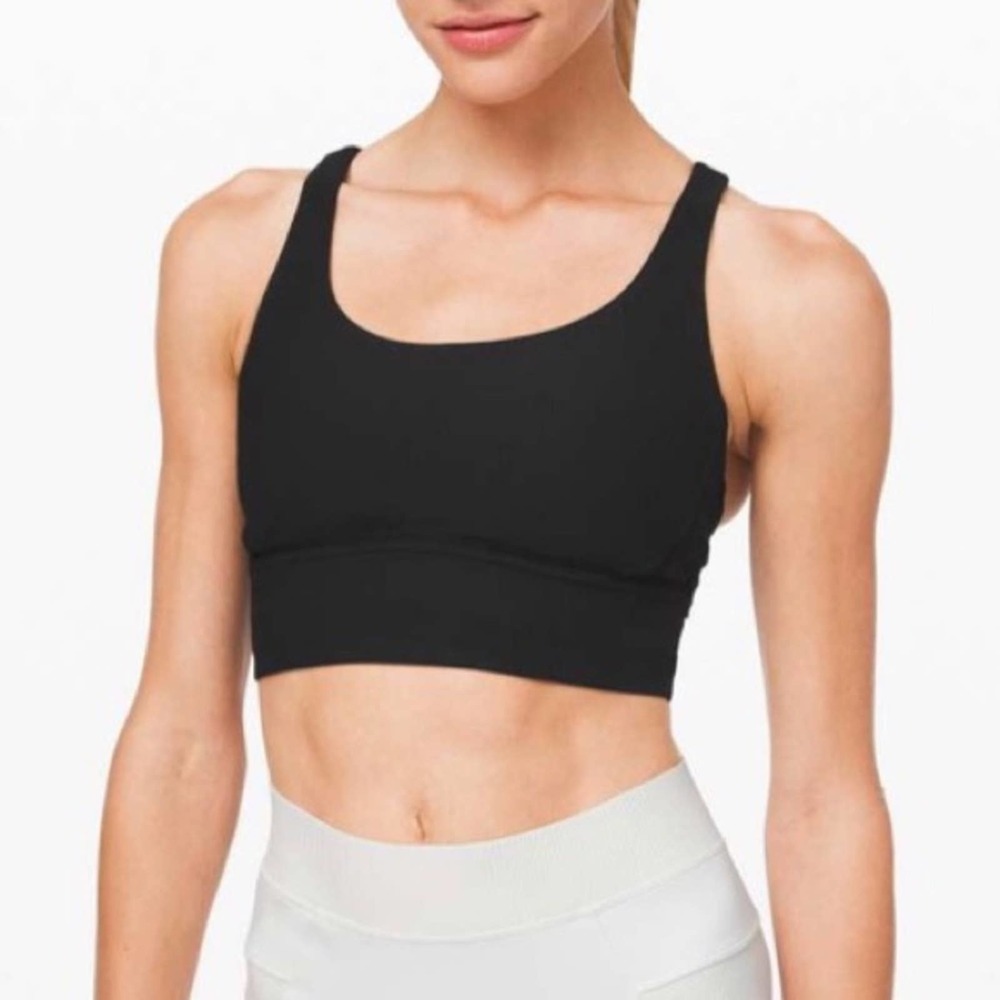 Lululemon Energy Bra Long Line Texture Black 4